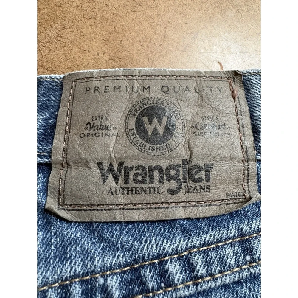 WRANGLER Men's Jeans Size 38x30 Blue Denim Relaxed Straight Western Cowboy Pants